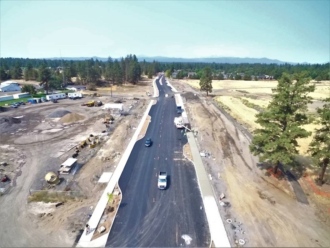 An aerial photo of Murphy Road looking west.