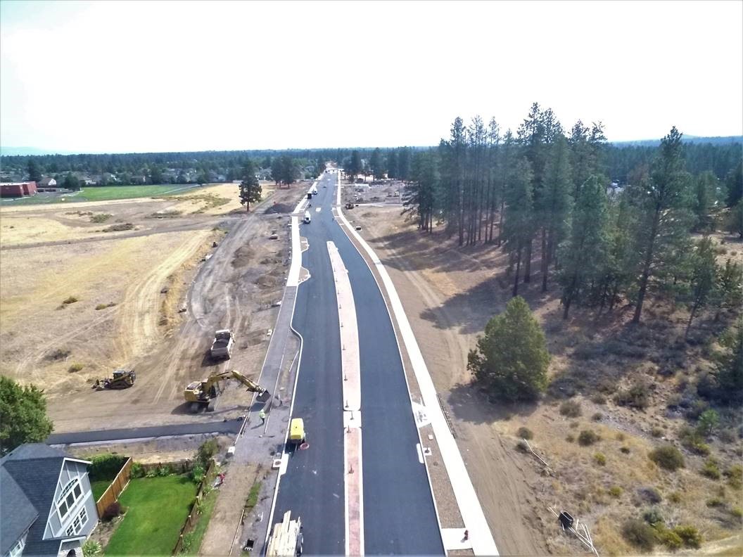 An aerial photo of Murphy Road looking east.