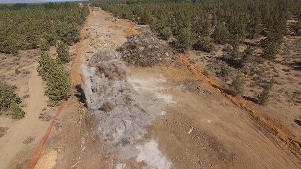 A photo of blasting taking place along Segment 2.