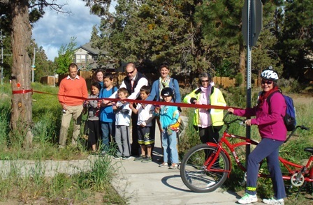 Ribbon Cutting with City Staff, Commute Options, Bear Creek Principal and Students