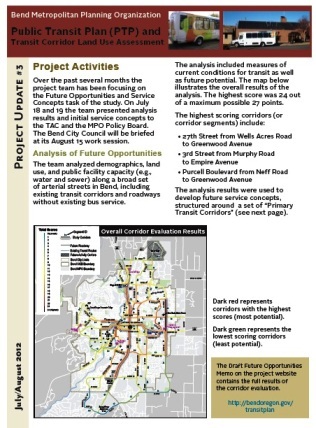 Bend MPO Transit Corridors Plan Project Update #3