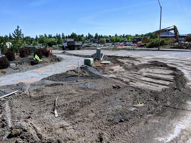 A photo of the path prepared for forming where the new concrete will be poured for a new sidewalk.