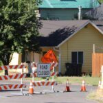 Neighborhood street closed for construction.