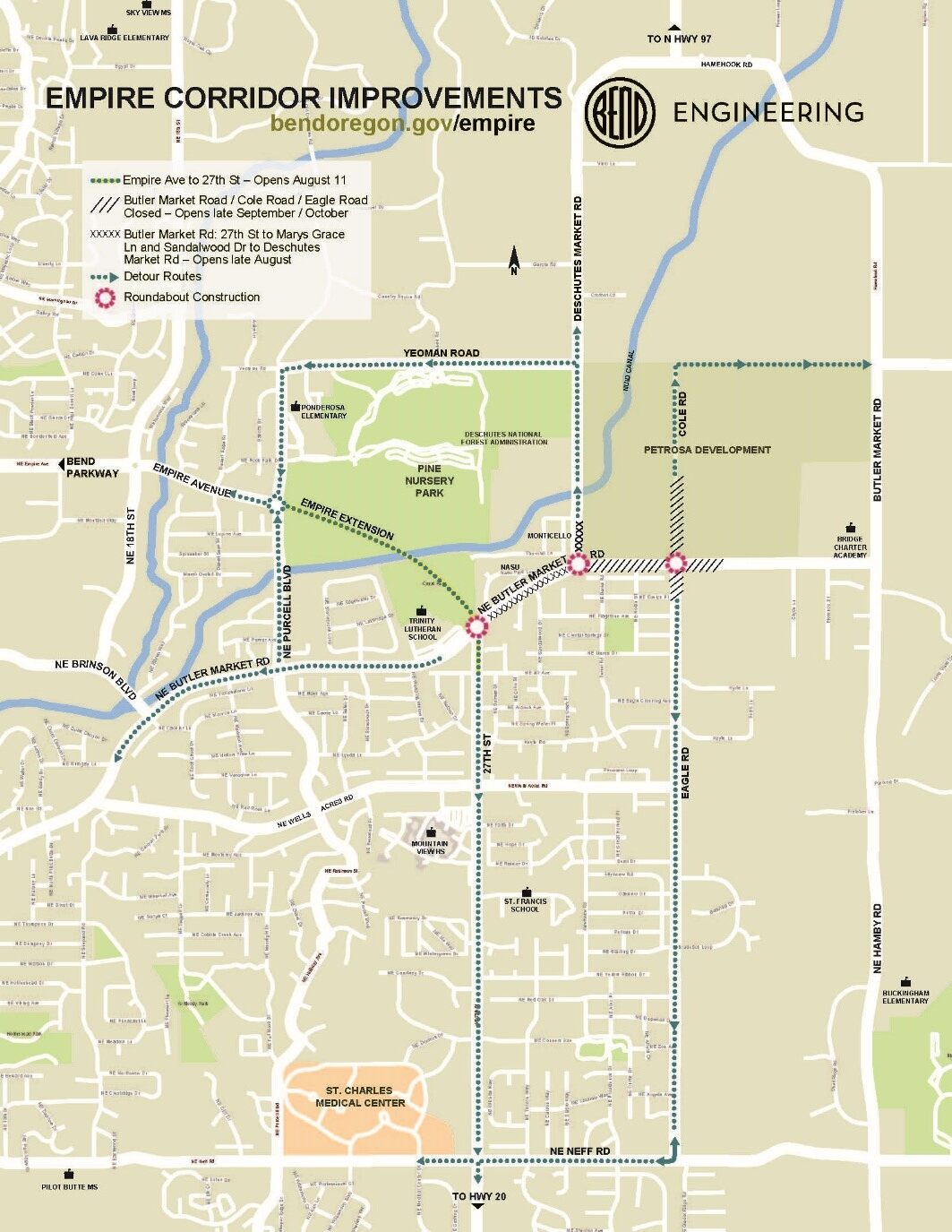 27th and Butler Market Roundabout partial opening 