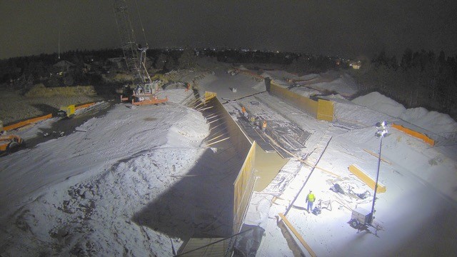 Marcum and Sons pour concrete for the Empire Ave Crossing Structure