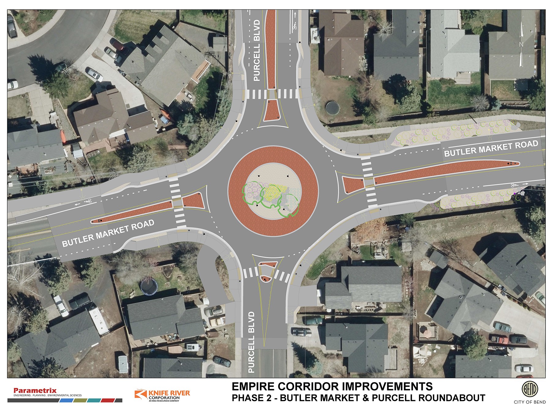 An exhibit depicting the Empire Corridor Improvements, Phase 2 - Butler Market Rd & Purcell Blvd roundabout.