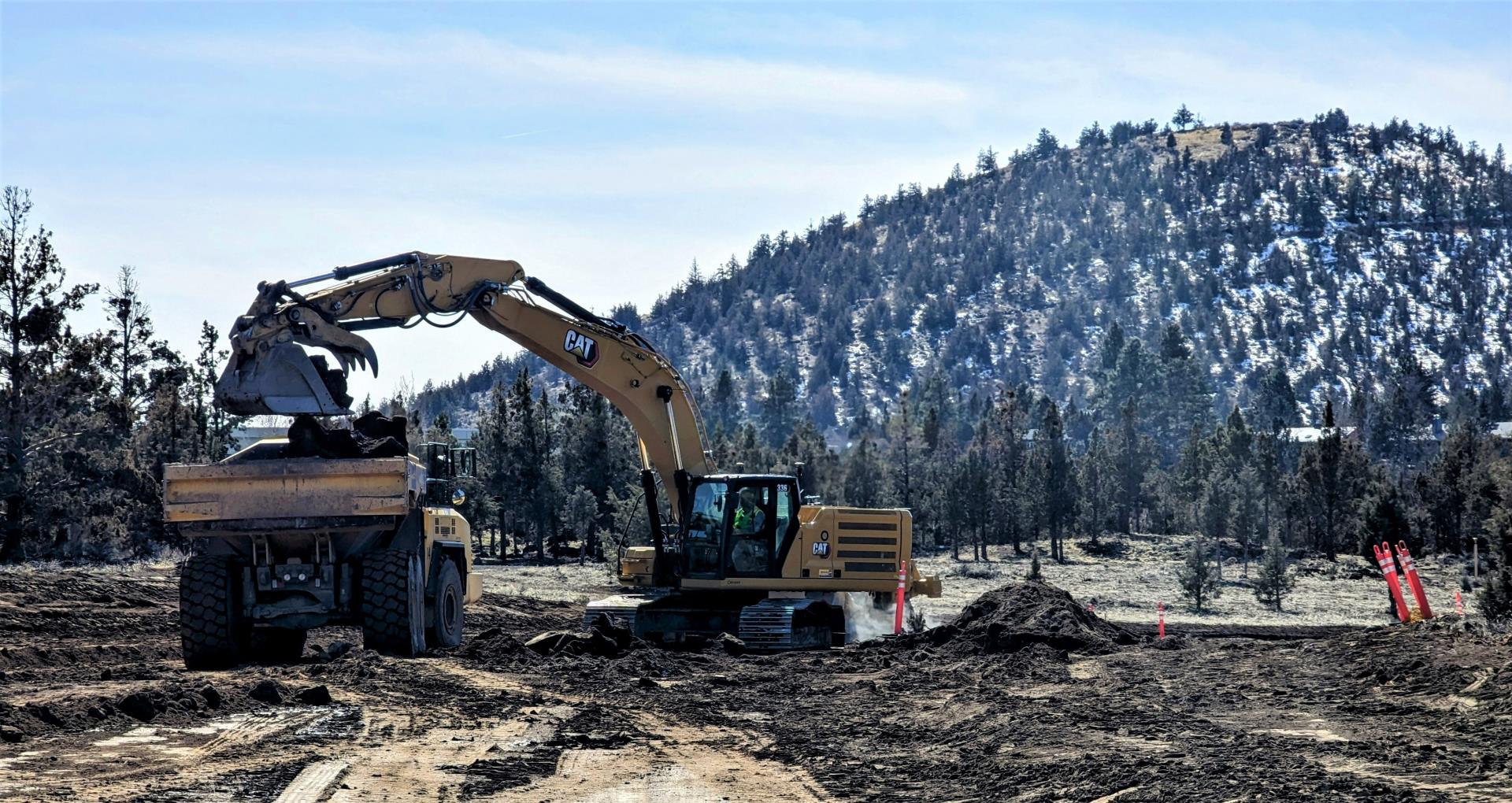 excavation equipment crews working on the purcell extension.