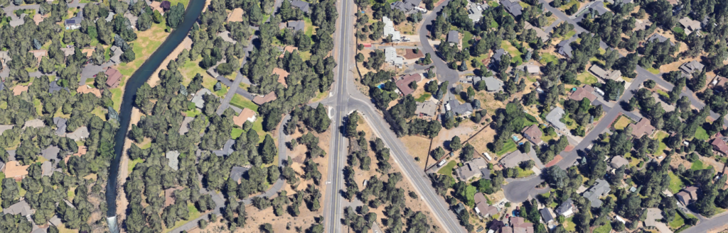 Aerial image of Ferguson and 15th intersection