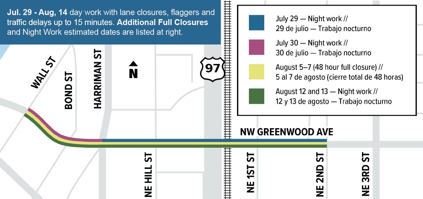 See full 48 hour closure and night closure dates are listed above. 