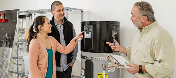 People talking about their water heater.