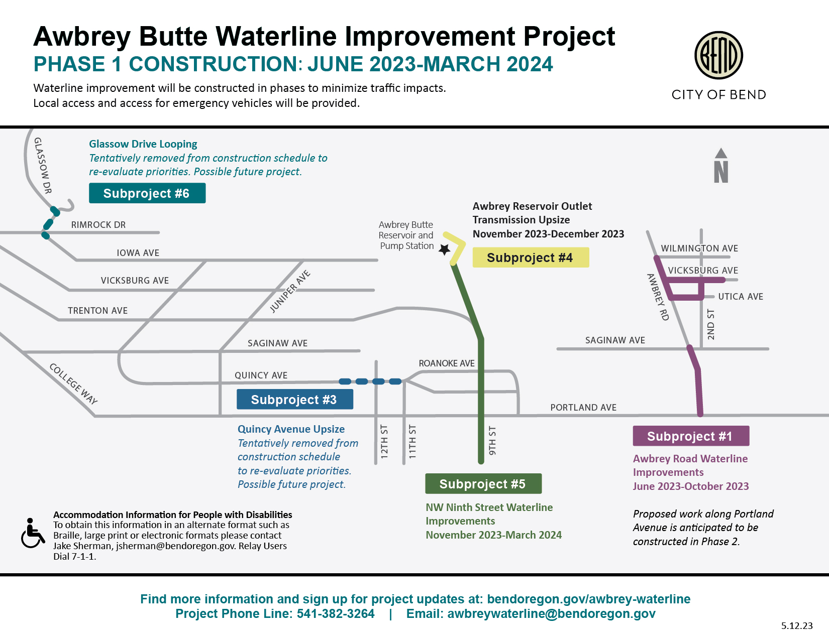 Awbrey Waterline Extension Phase 1 area map