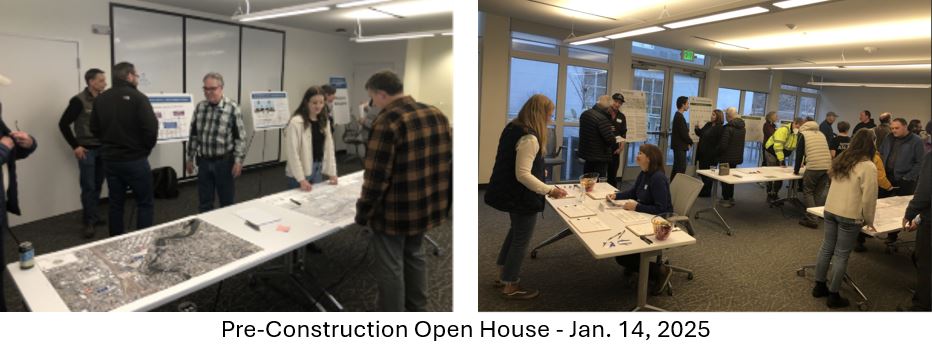 Participants interacting at Jan 14, 2025 Olney project pre-construction open house 
