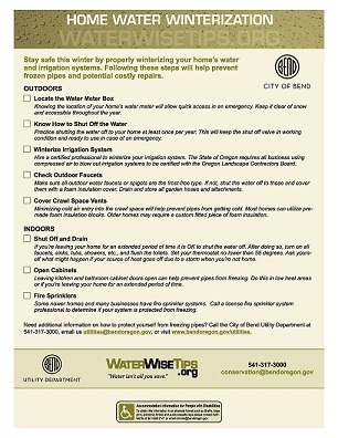 Link to Winterizing Checklist