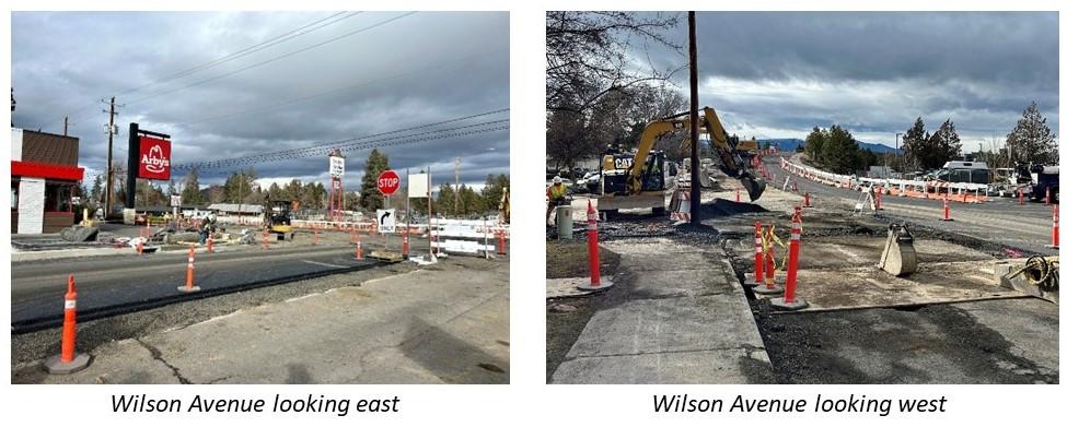 Wilson Avenue construction facing east and west