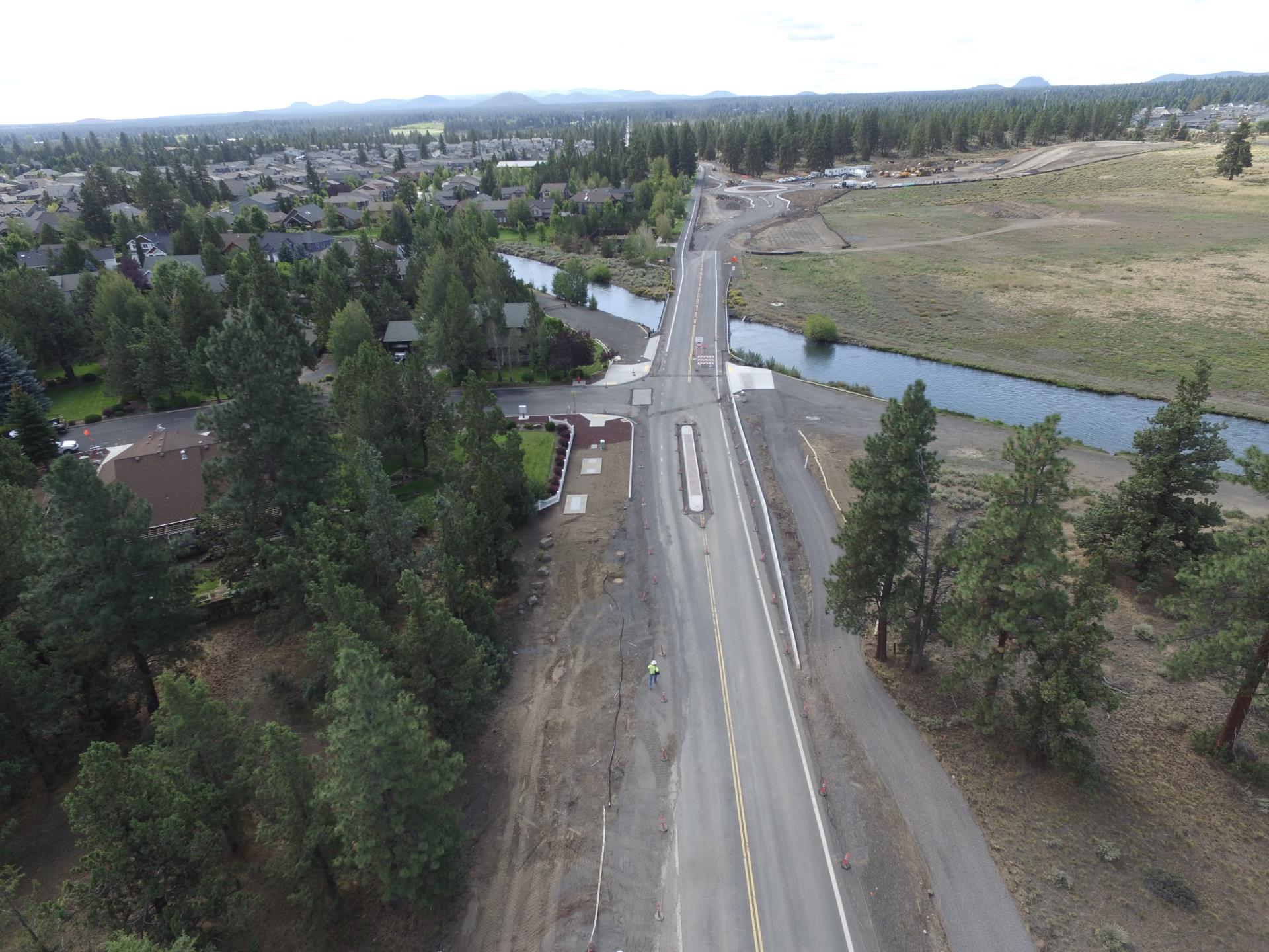 Aerial photo of the 15th Street South construction