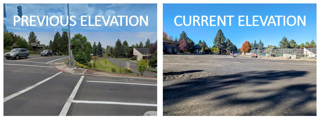 before and current elevation of nw corner 