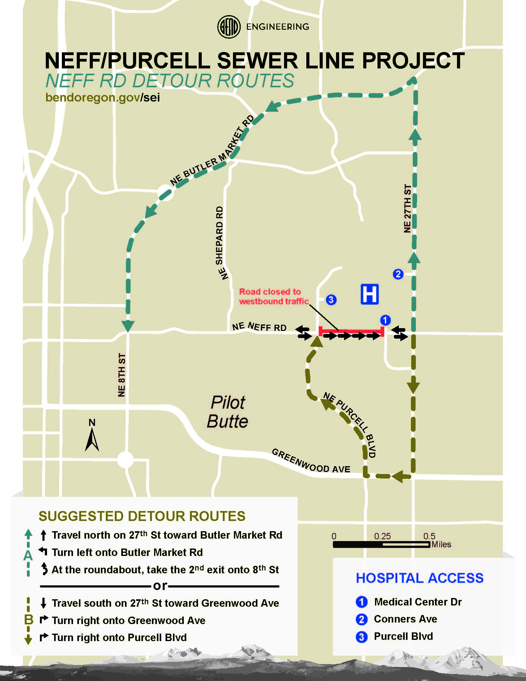 Neff Purcell sewer line detour 