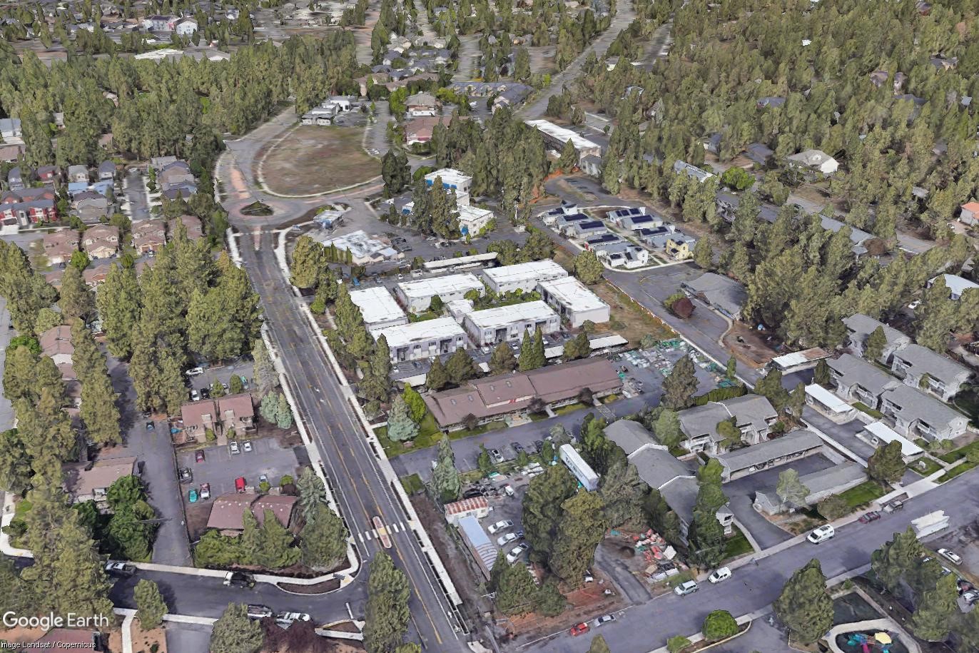 An aerial satellite progress photo showing the completion of Newport Avenue Corridor (Segment 5) taken June 2022.
