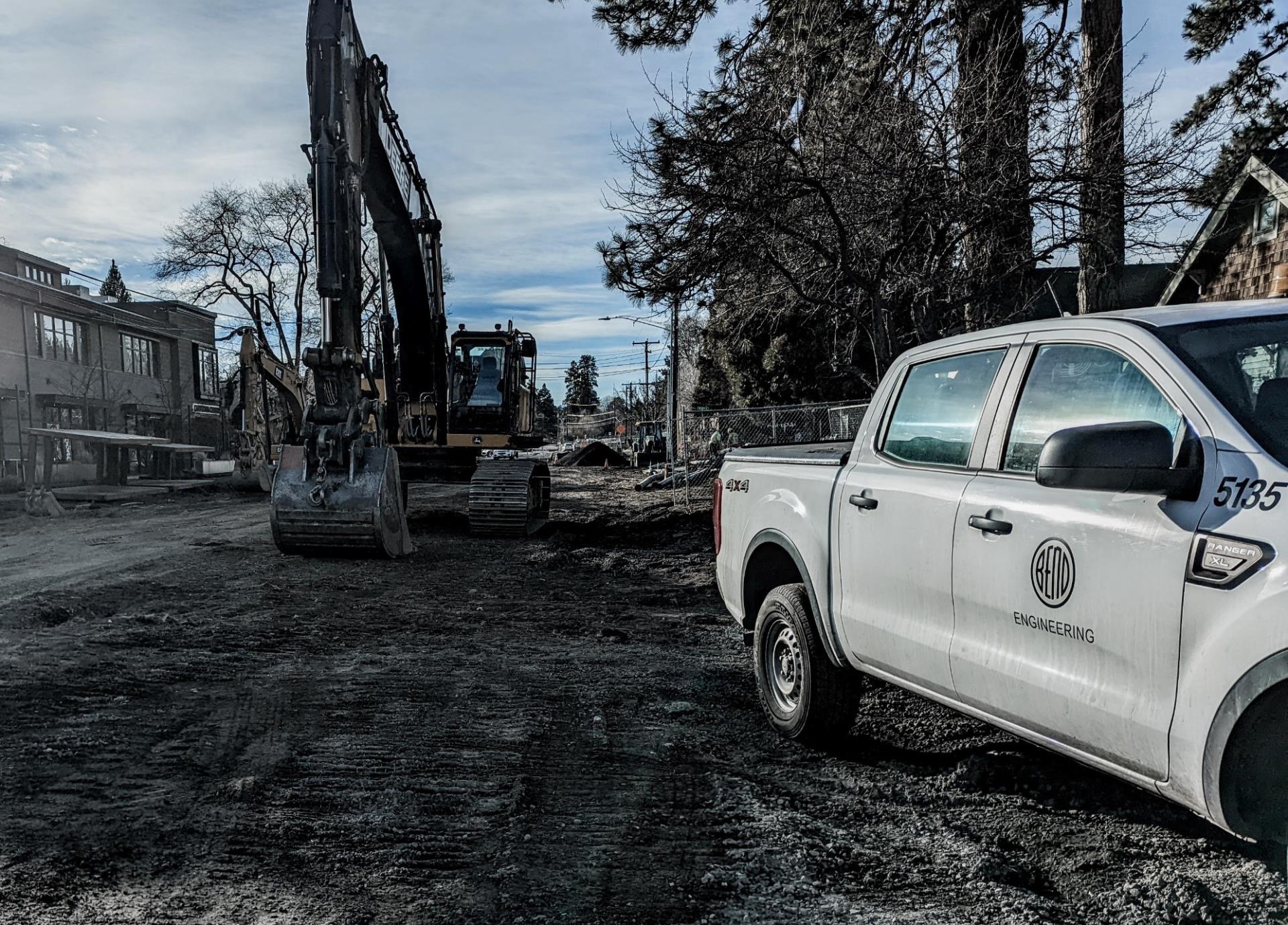 A photo showing the completed surface demolition along Segment 2A.