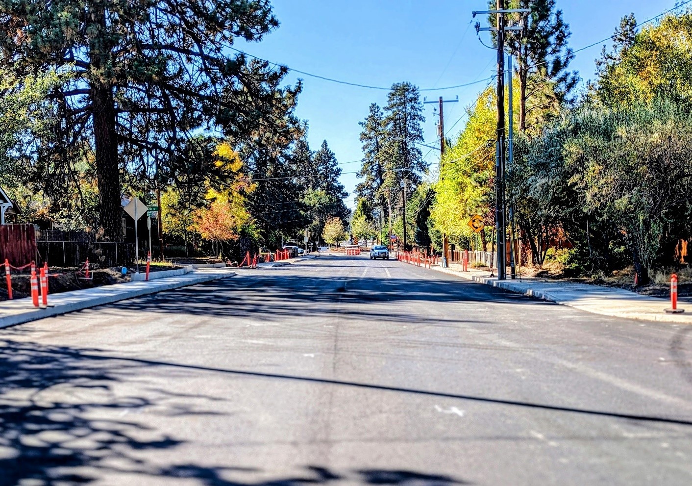 A photo of the completed paving along Segment 3 of Newport Avenue.