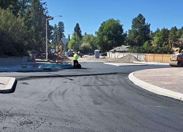 A photo of paving work along Segment 2C
