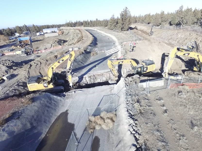 Aerial photogragh of the North Interceptor Sewer Line canal excavation looking north.