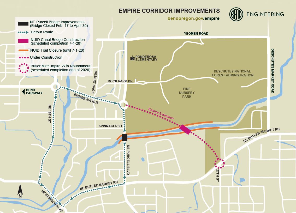 Detours for Purcell Bridge Closure