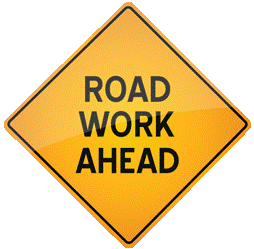 Road Work Ahead Sign