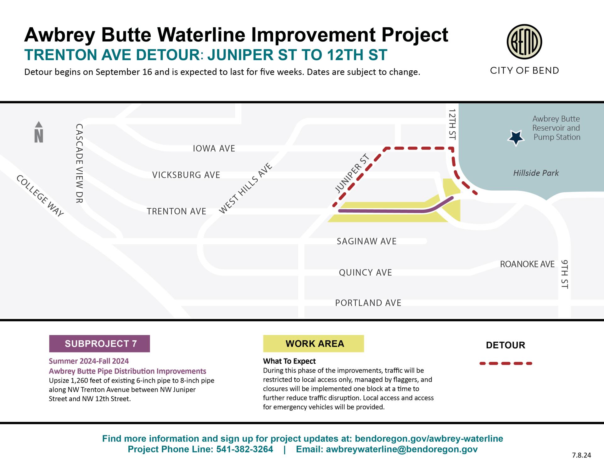 Trenton Ave Detour: Juniper to 12th St begins mid September expected to last 5 weeks