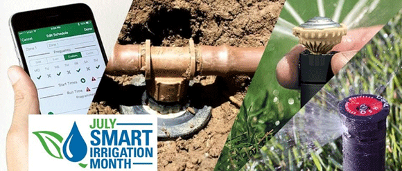 Various sprinklers and the WaterSmart App.