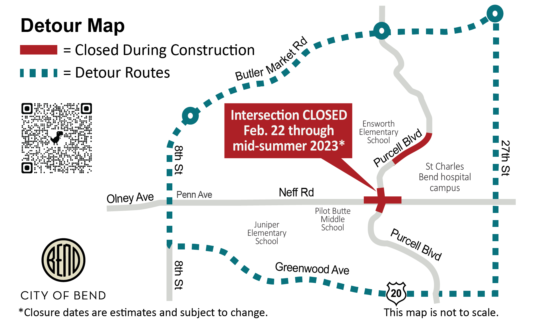 neff and purcell intersection will be closed during reconstruction beginning February 22