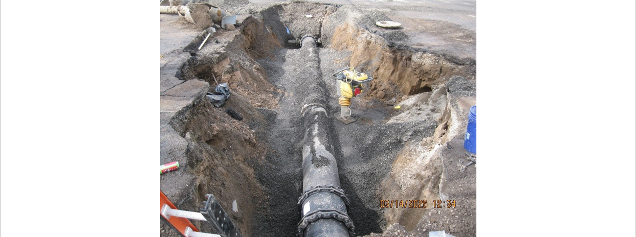 Open ground with water main