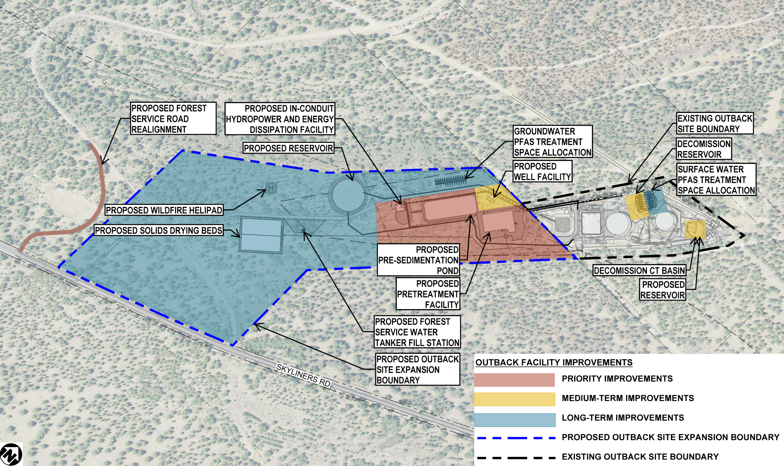 Overview map of the existing Outback area and the Expansion area