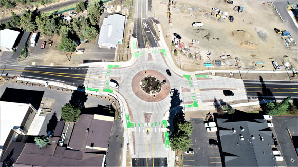 An aerial view of the Wilson roundabout