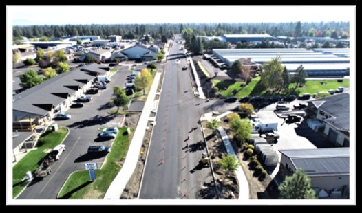 An aerial photo of Wilson Avenue looking east.