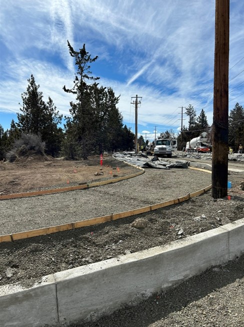 A photo of the prep work for the future sidewalks on 15th Street.