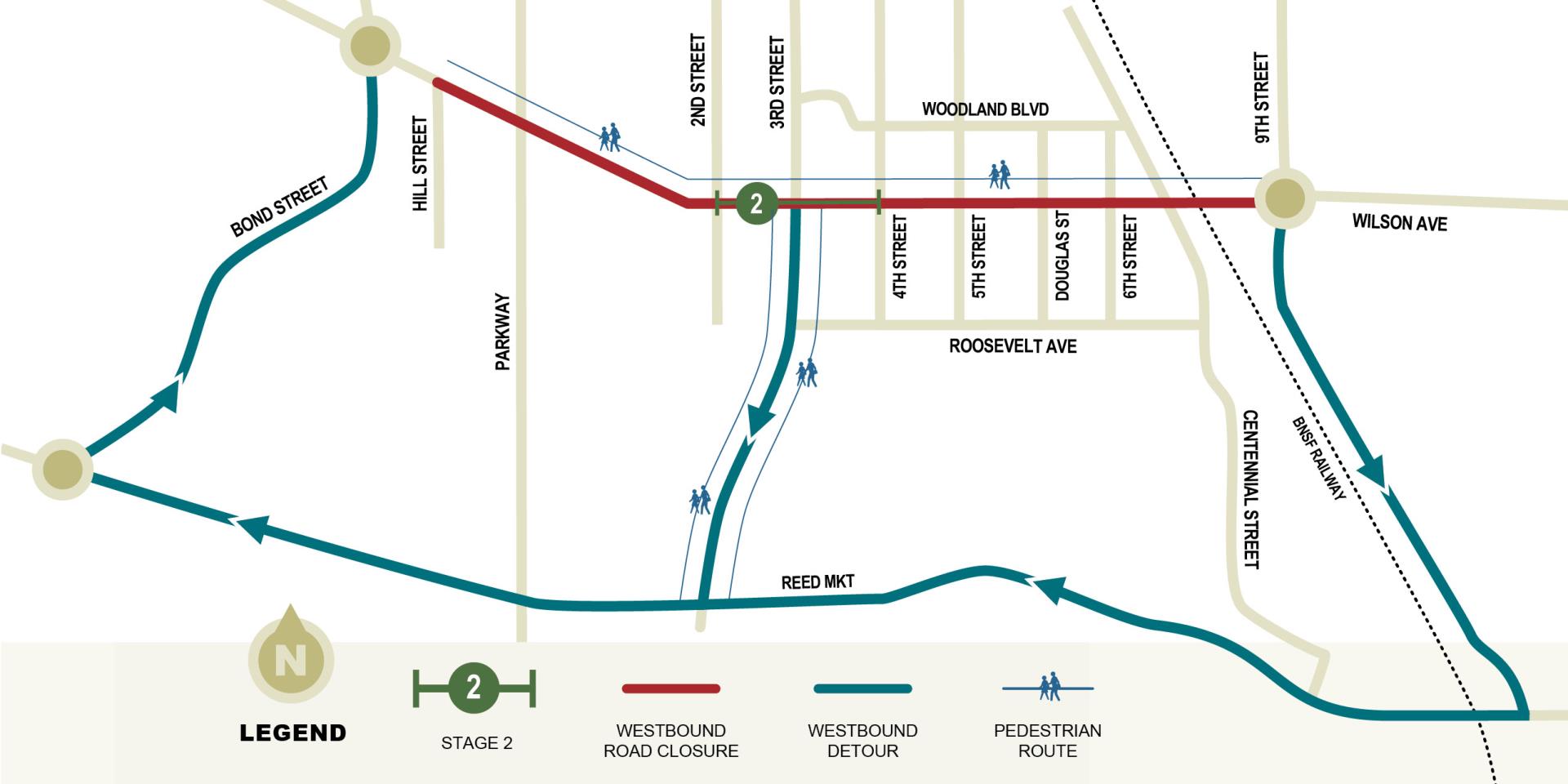 Wilson Detour Map starting November 2023
