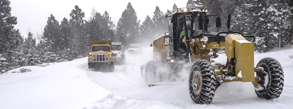 Snowplow clearing a road