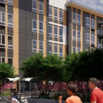 Image of a mixed-use building. Conceptual drawing.