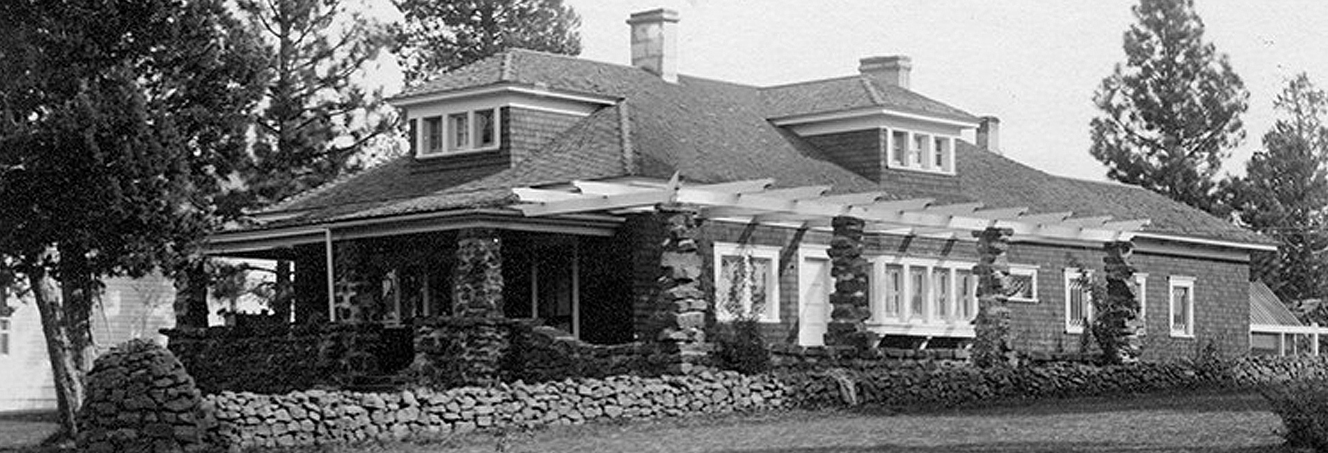 Black and White photo of historic home