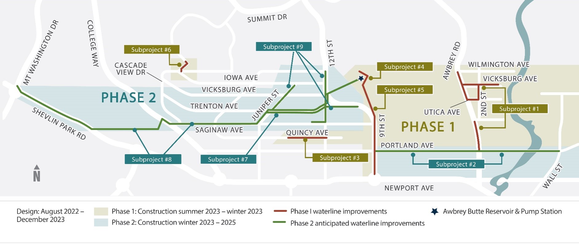 Awbrey Waterline Extension project area map