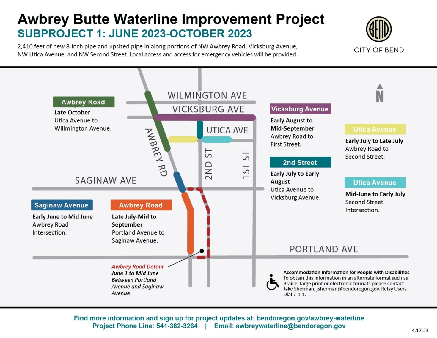 Awbrey Waterline Extension subproject one