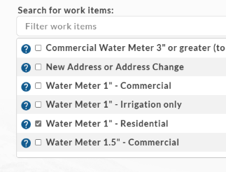 Work Items selection in CityView.