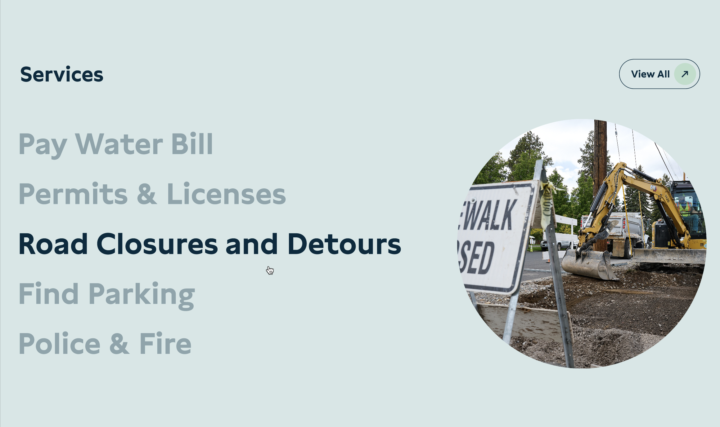 Screenshot of our top services.