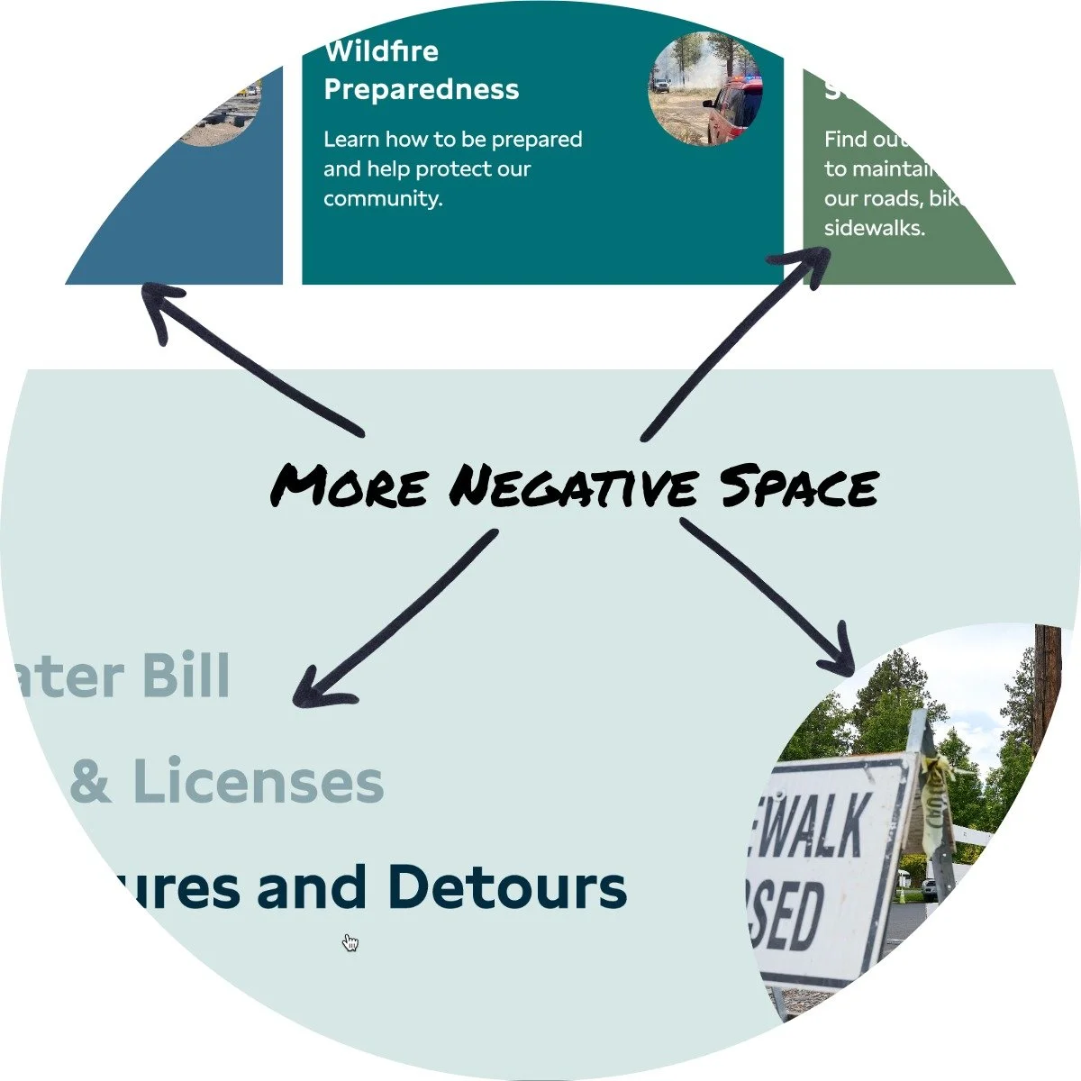 More space between elements.