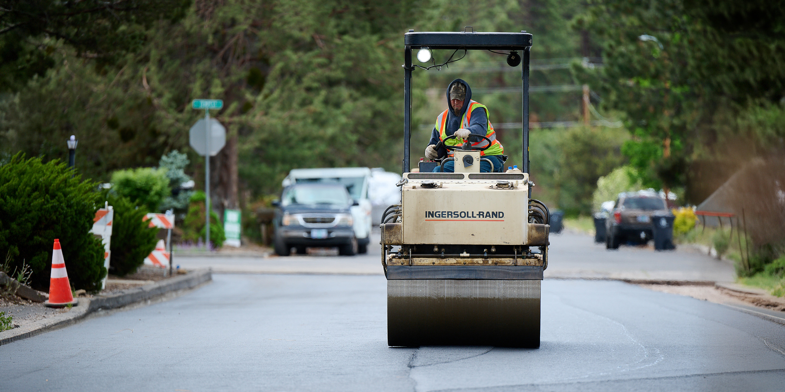Street preservation work in Bend.