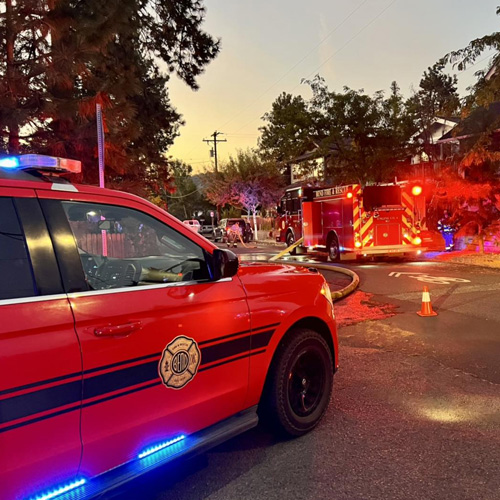 Bend Fire & Rescue response vehicle and fire engine.