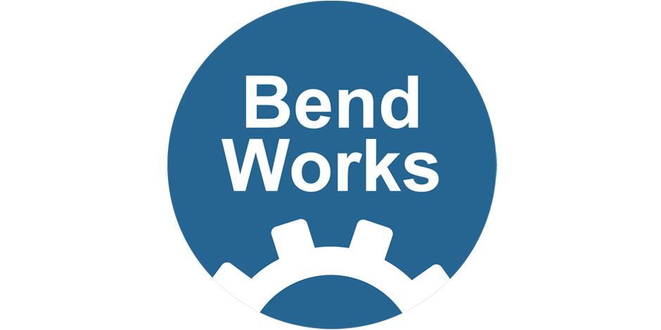 Bend Works logo, with text and a gear icon.