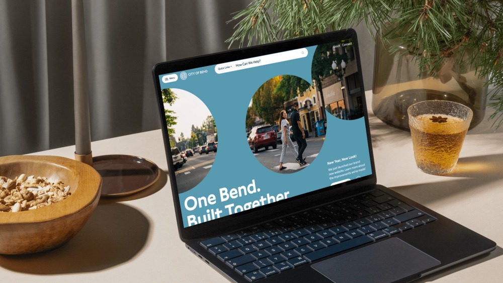 The new City of Bend website viewed on a laptop.