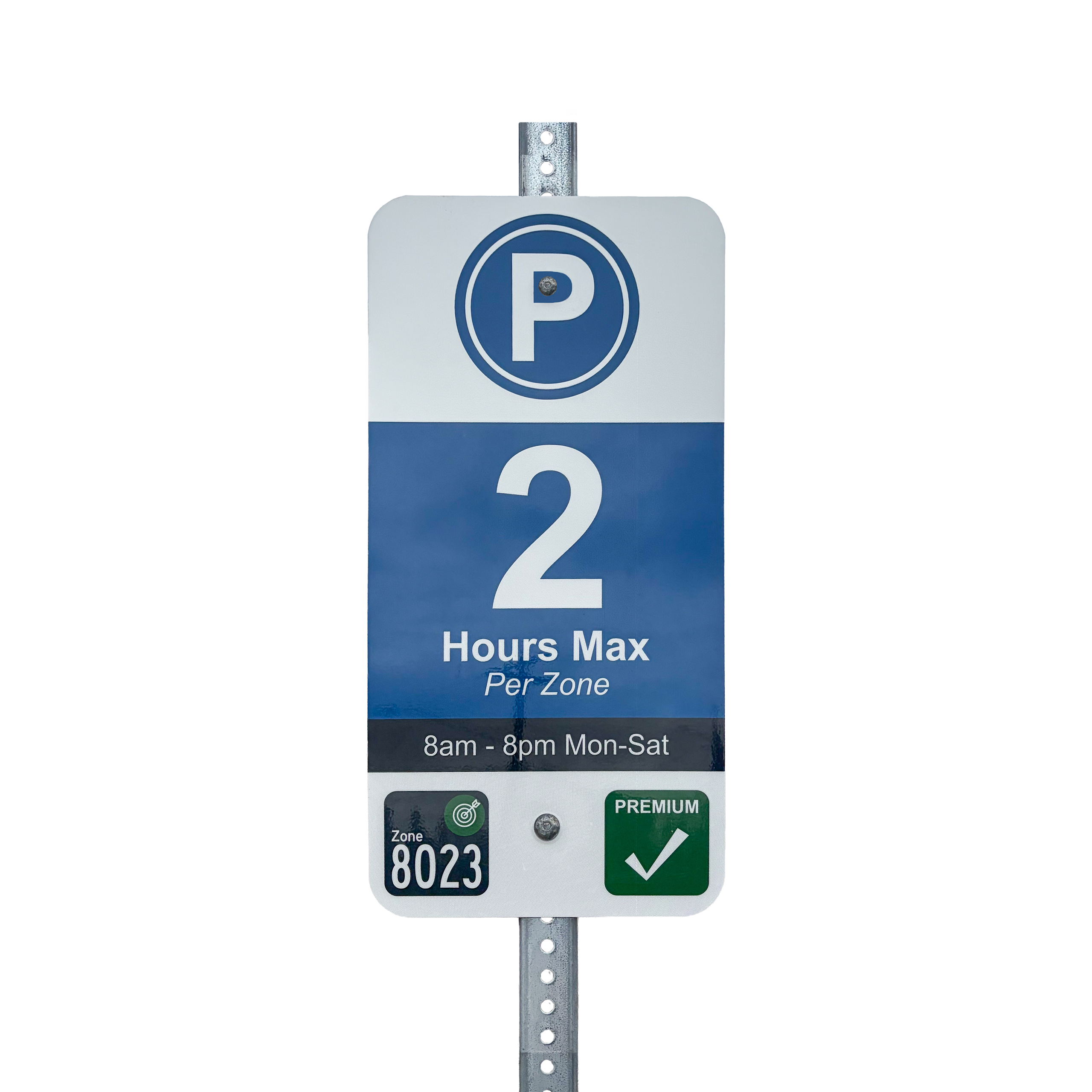 2 hours free parking sign in Bend.